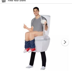 Spirit Hilarious Toilet Costume with Red and White Accents